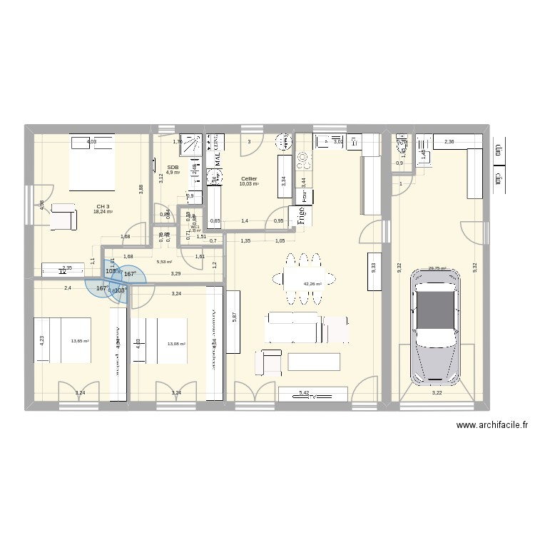 Maison au 60e 04 01 2026 17H20. Plan de 9 pièces et 139 m2