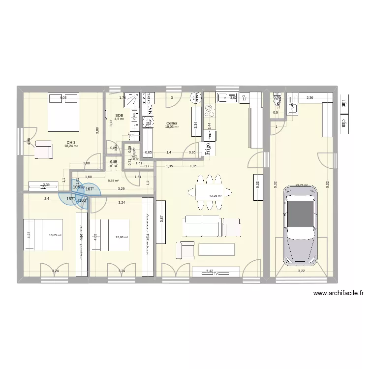 Maison au 60e 04 01 2026 17H20. Plan de 9 pièces et 139 m²