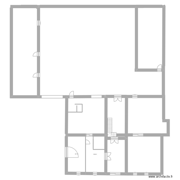 Rioux 1. Plan de 2 pièces et 46 m2