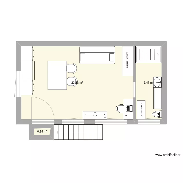 projet studio 36 route de strasbourg. Plan de 