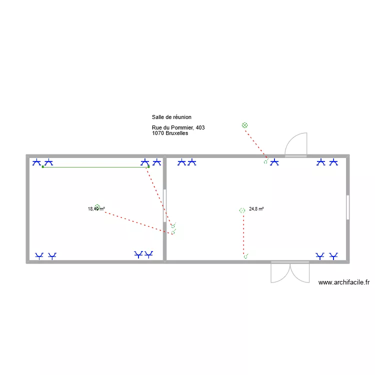 Pommier salle de r&eacute;union. Plan de 
