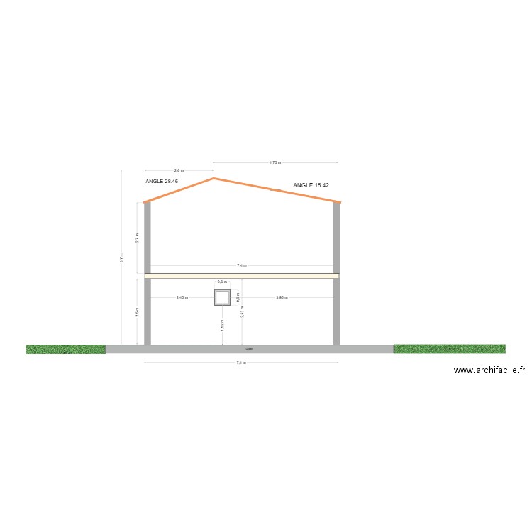 COUPE COTE NORD. Plan de 0 pièce et 0 m2