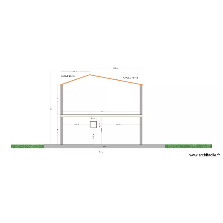 COUPE COTE NORD. Plan de 