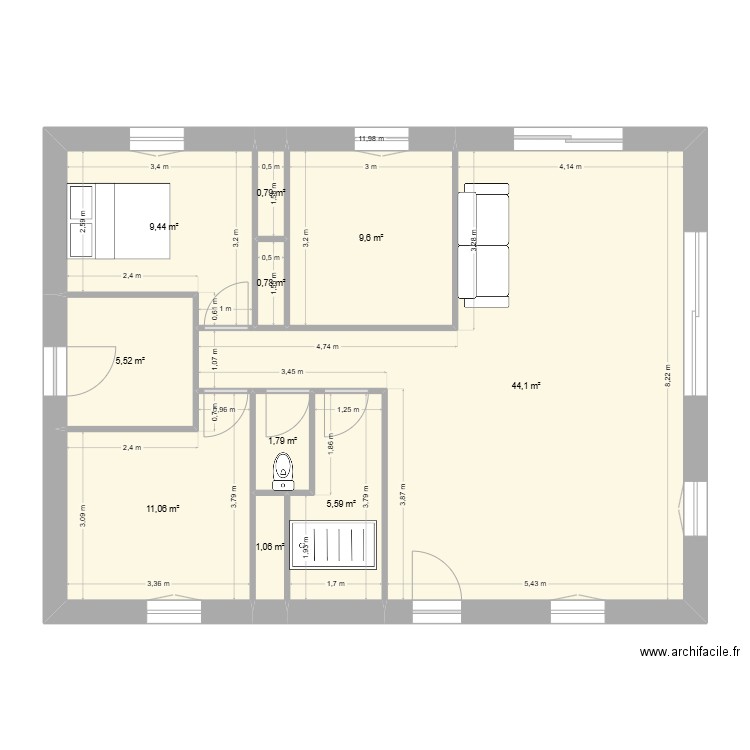 alexis. Plan de 10 pièces et 90 m2