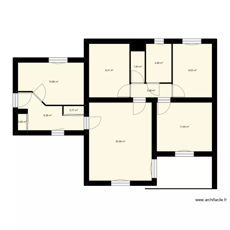DAH ST PAUL. Plan de 12  et 78 m²