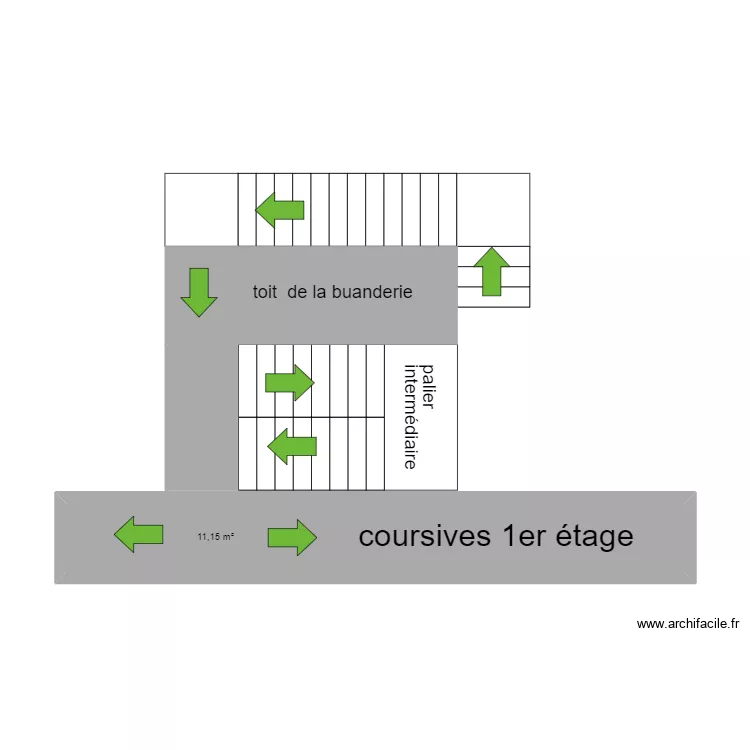 escalier-buanderie. Plan de 