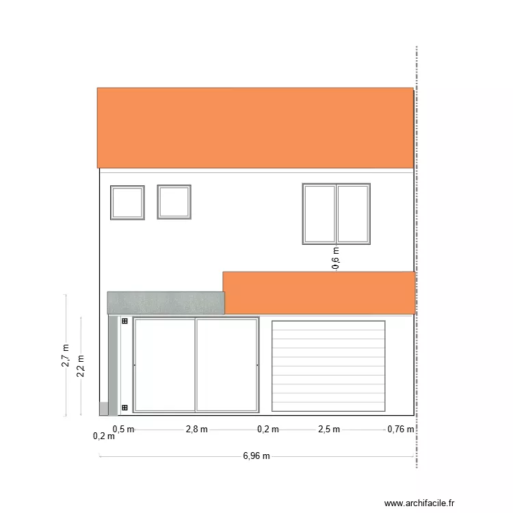 Véranda Facade ouest projet. Plan de Véranda Facade ouest projet. Plan de