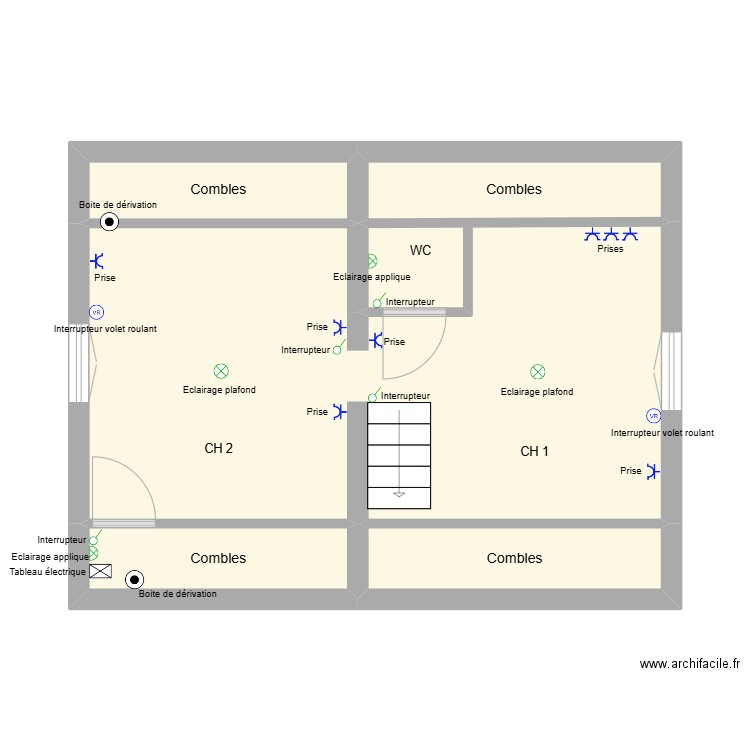 STEYAERT etage. Plan de 5 pièces et 37 m2