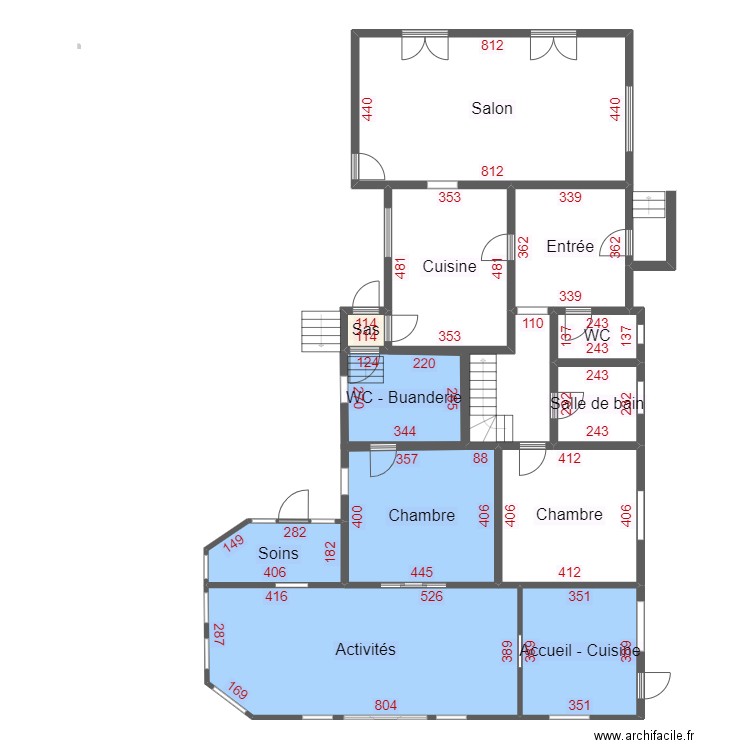 Plan complet. Plan de 12 pièces et 175 m2