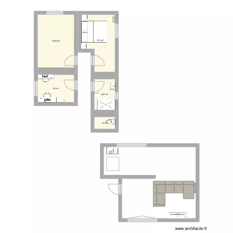 Maison beloeil plein pied. Plan de 5  et 34 m²