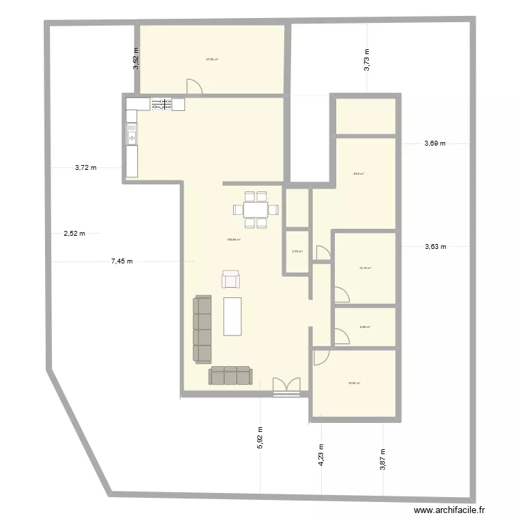 nabil 1. Plan de 7 Pièces et 199 m² nabil 1. Plan de 7 Pièces et 199 m²