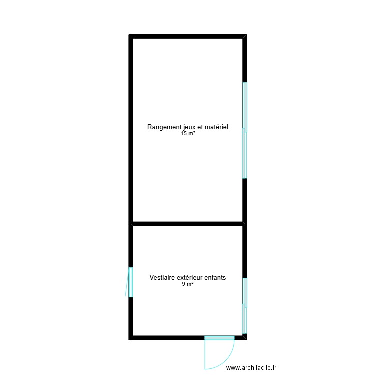 annexes. Plan de 2 pièces et 24 m2