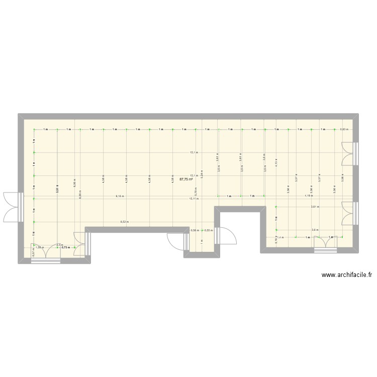 SPOT. Plan de 1 pièce et 88 m2