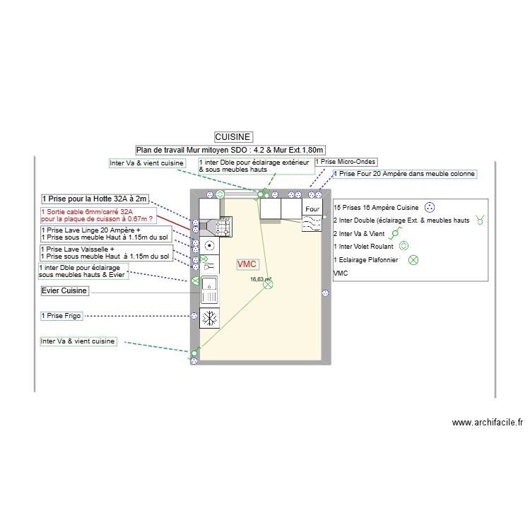 5-Pibrac Cuisine avec Elec. Plan de 1 pièce et 17 m2
