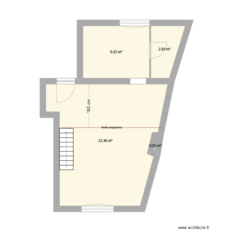 Projet Reverand. Plan de 4 pièces et 32 m2