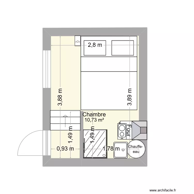local impropre. Plan de 1  et 11 m²