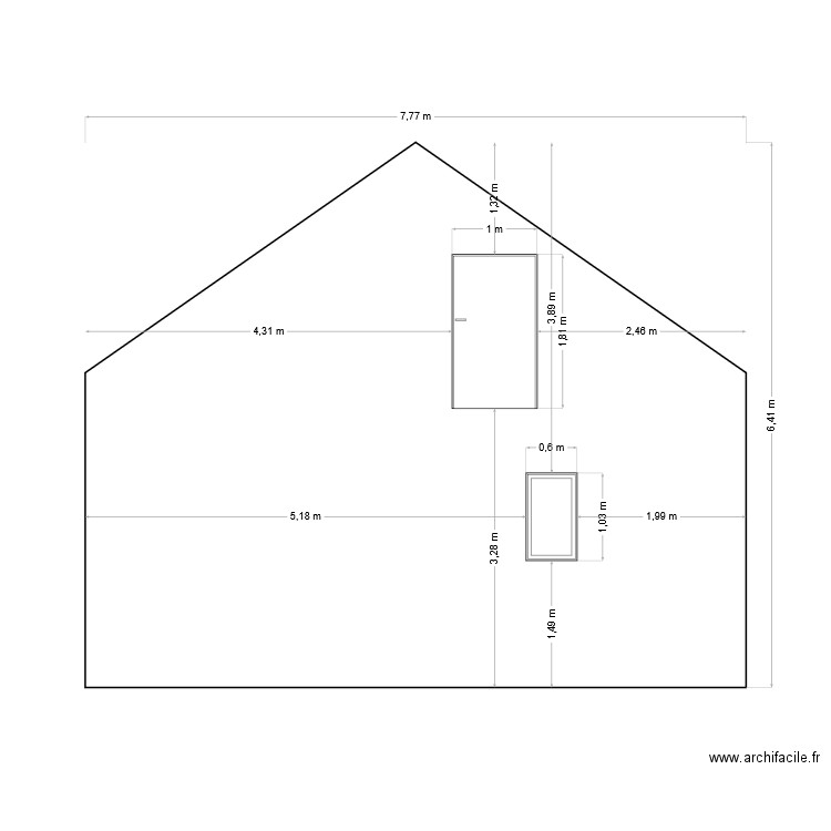 Pignon actuel. Plan de 0 pièce et 0 m2