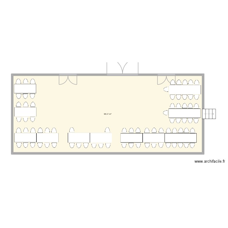 Plan de table. Plan de 1 pièce et 96 m2