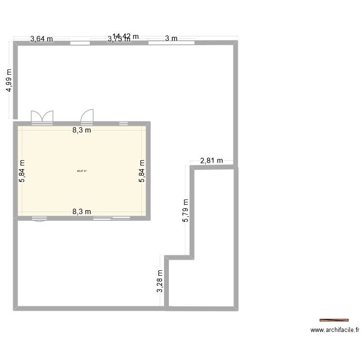 PLAN DE MASSE. Plan de 1 pièce et 48 m2