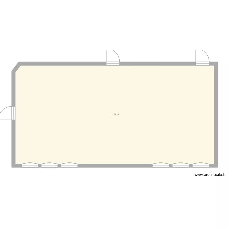 Foyer de la danse vide. Plan de 1  et 112 m²