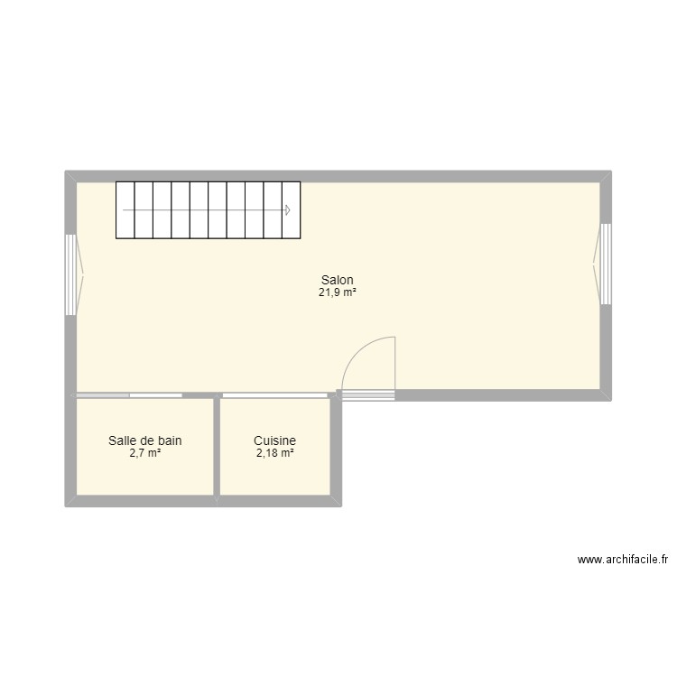 DULAC 1. Plan de 3 pièces et 27 m2