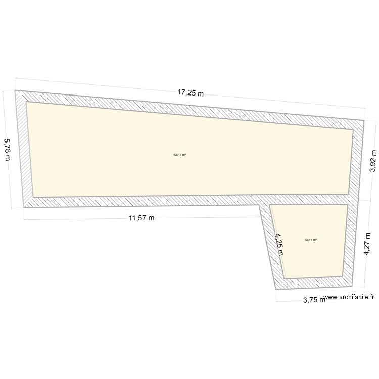 Plan de masse. Plan de 2 pièces et 74 m2