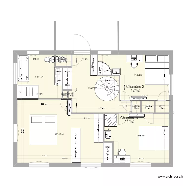 Maison Rouret - R+1 Artur. Plan de 
