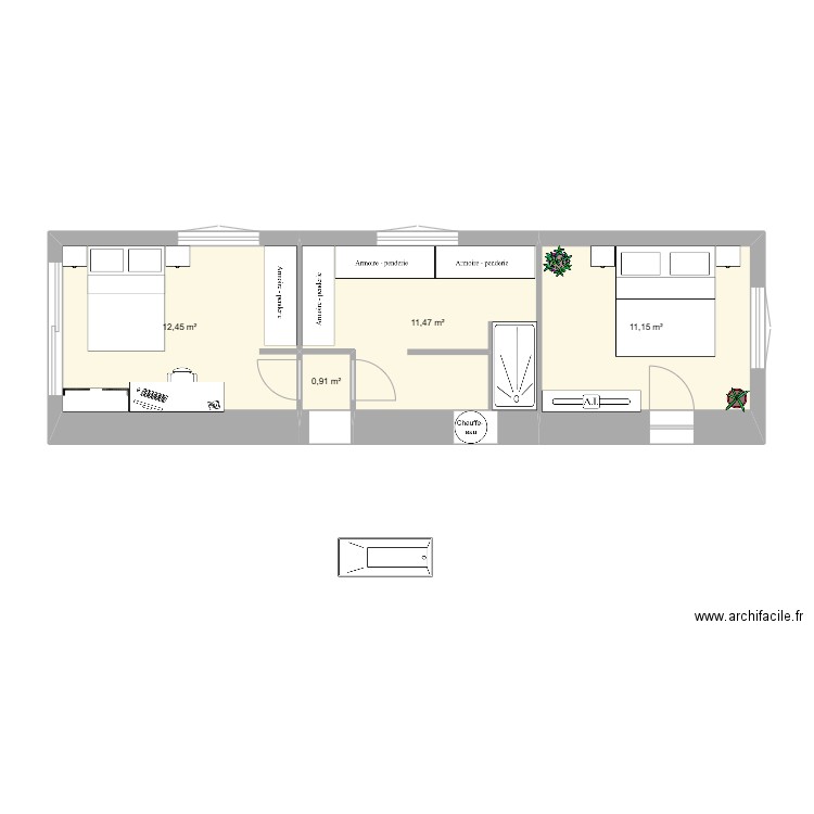 MOUGINS. Plan de 4 pièces et 36 m2