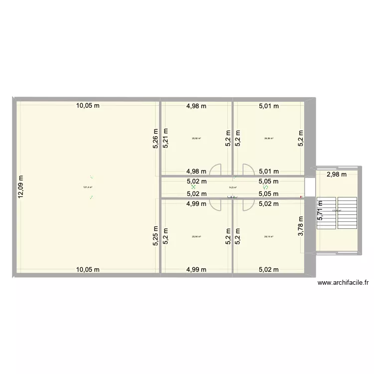 Commun 1er ETAGE GAUCHE. Plan de 7 et 257 m² Commun 1er ETAGE GAUCHE. Plan de 7 et 257 m²