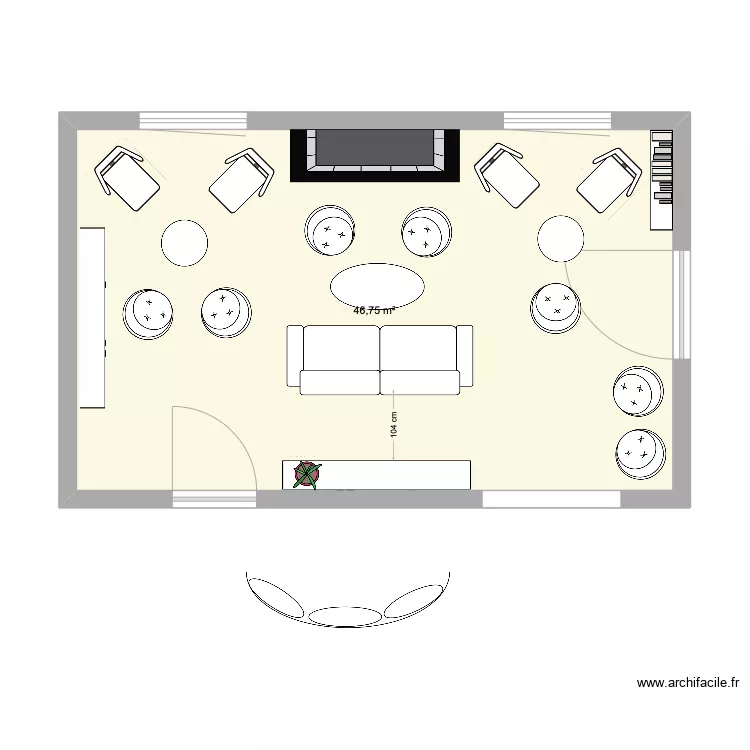 Alhoa salon Clyde . Plan de 