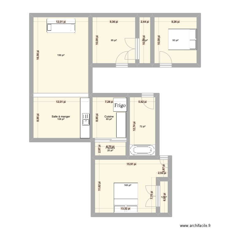 NOUZZE.2.2028. Plan de 10 pièces et 79 m2