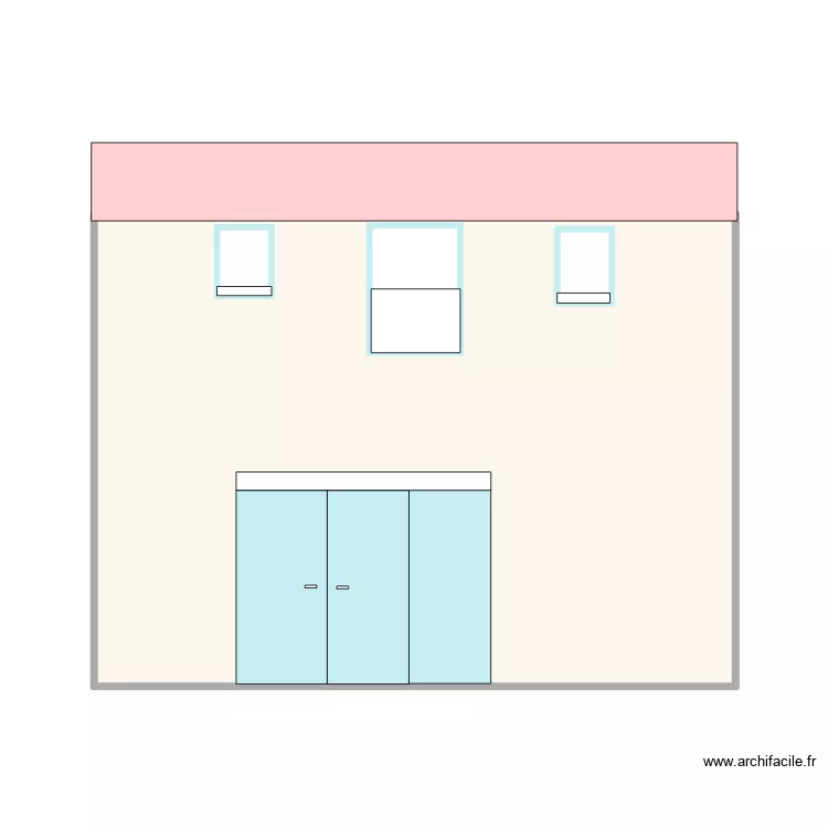 ** Façade 3 fenêtres projet 3. Plan de 1 et 36 m² ** Façade 3 fenêtres projet 3. Plan de 1 et 36 m²