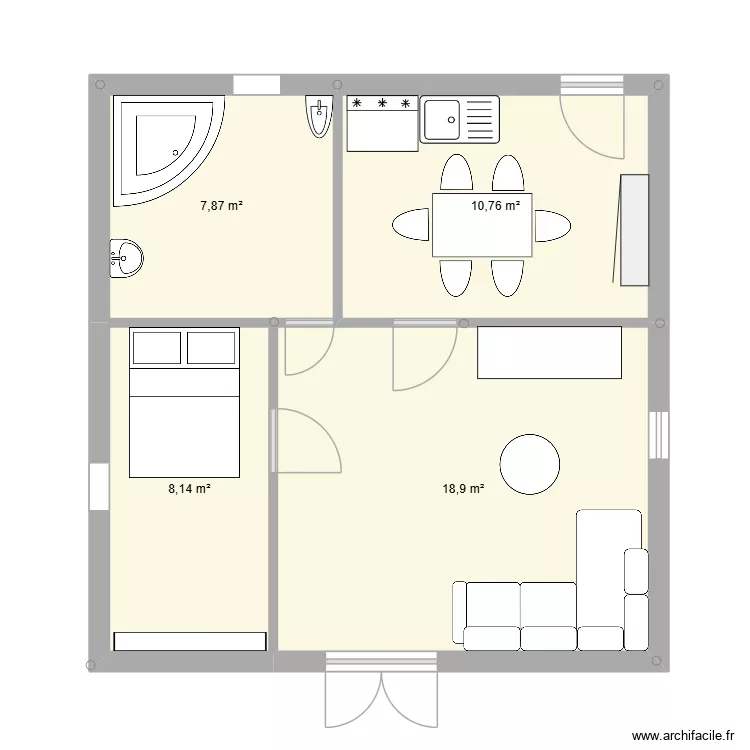 MOURAD. Plan de 4  et 46 m²