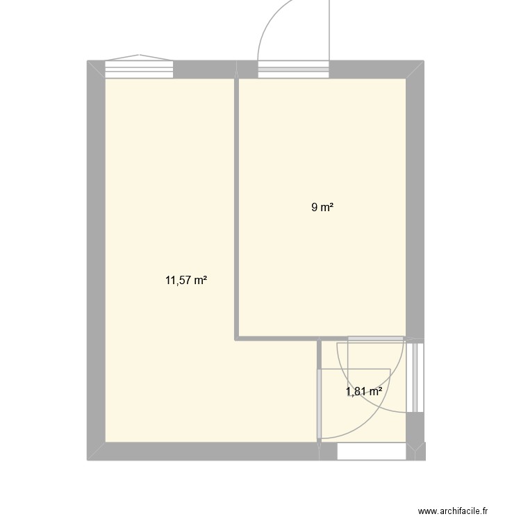 chambre maman. Plan de 3 pièces et 22 m2