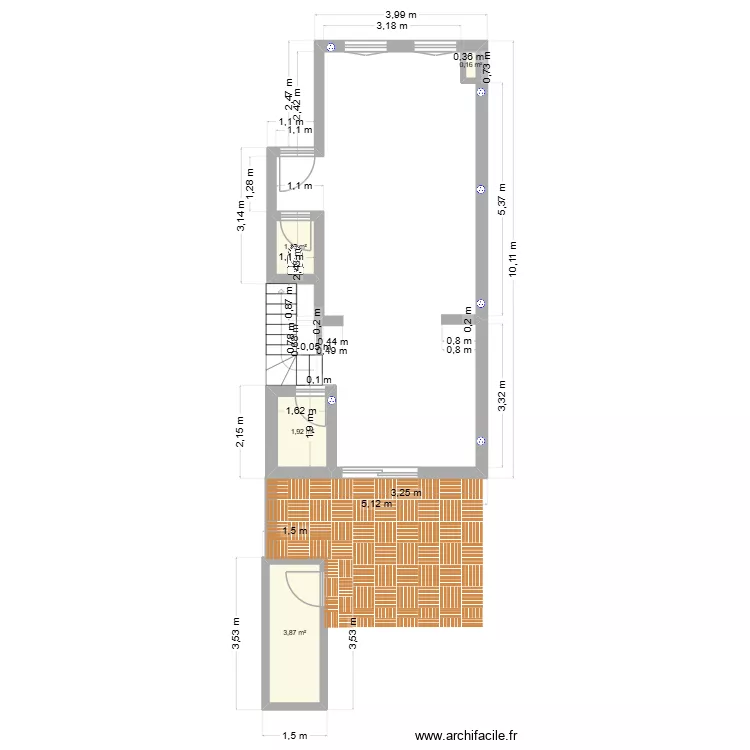 berck reno. Plan de 4  et 7 m²