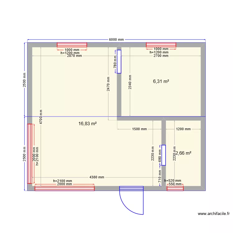 Double Square 1. Plan de 