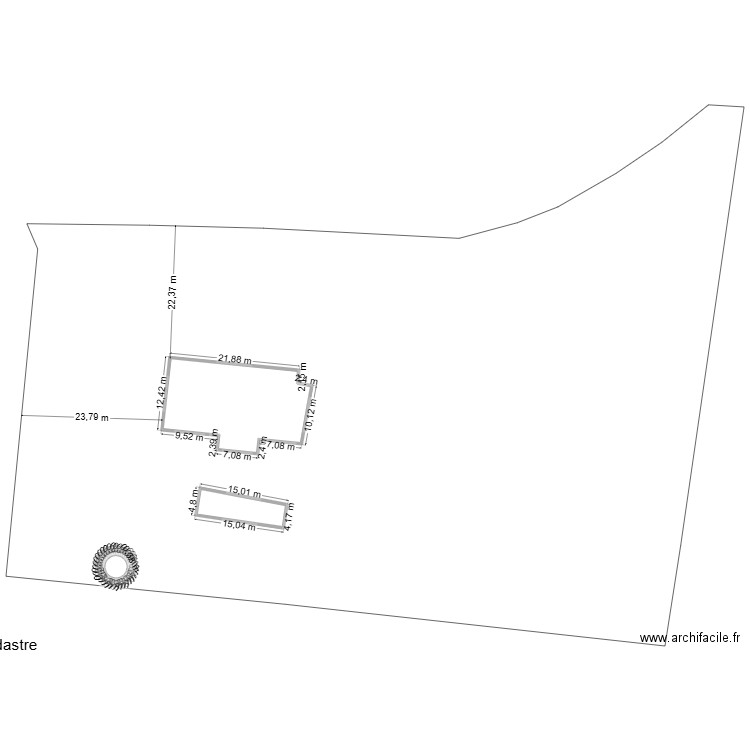 cadastre1WD. Plan de 3 pièces et 362 m2