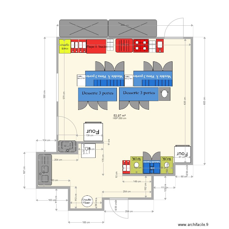 KINKS SARTROUVILLER. Plan de 1 pièce et 54 m2