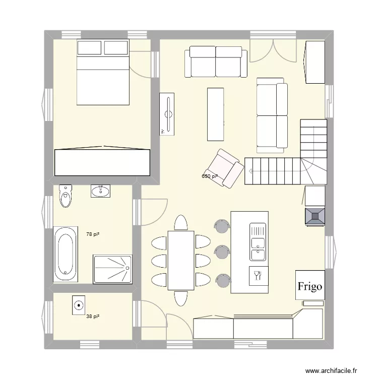 Essai 1 Audrey. Plan de 3  et 71 m²