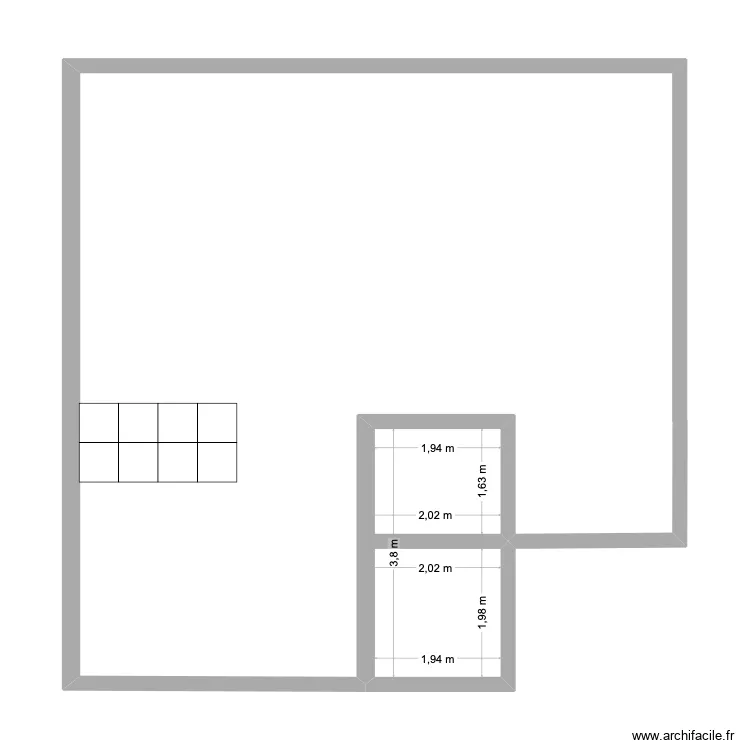 salle de classe. Plan de 1  et 7 m²