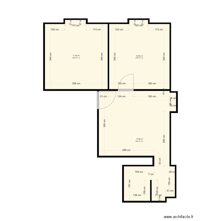 PASTEUR BEAUSOLEIL T3 ORIGINAL . Plan de 3 pièces et 40 m2