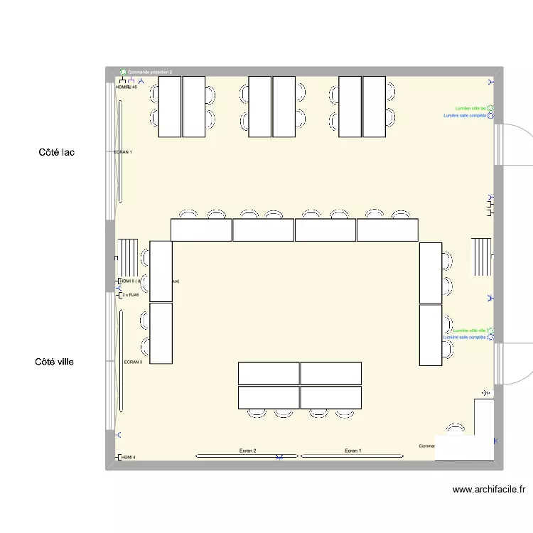Salle Oxyg&egrave;ne 223. Plan de 