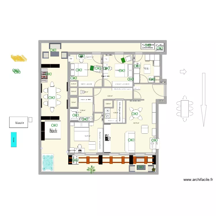A402 grisettes clim. Plan de 17  et 161 m²