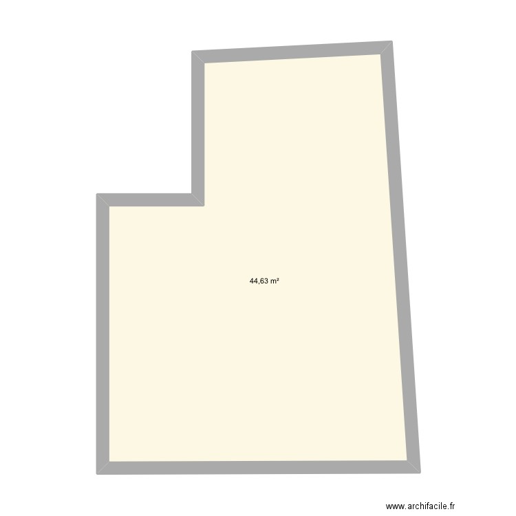 Café. Plan de 1 pièce et 45 m2