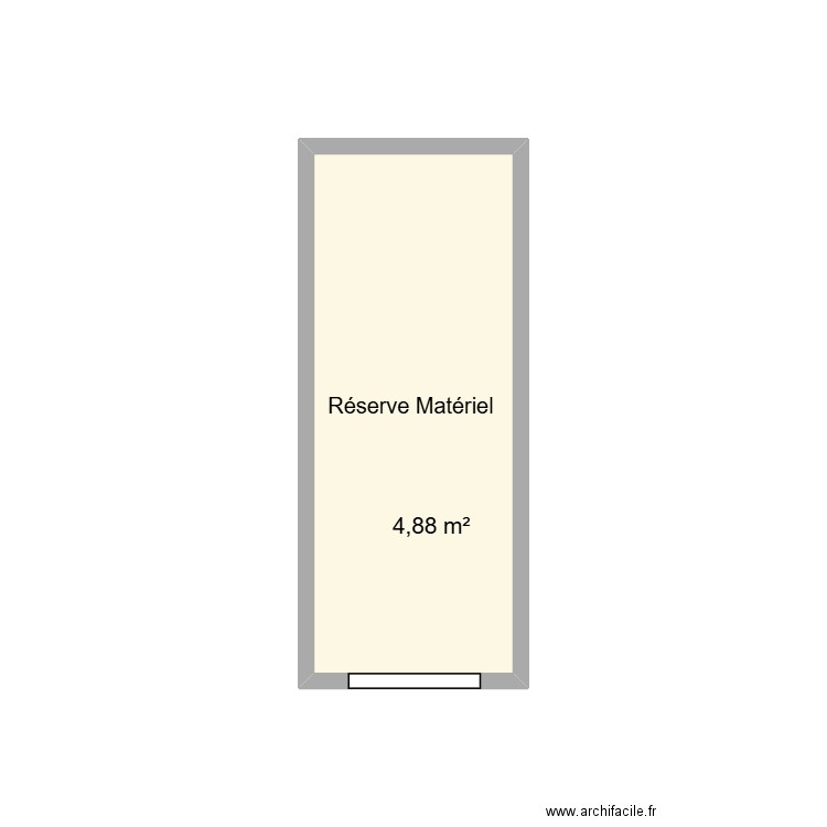 Réserve Matériel CHU Helora Mons Kennedy. Plan de 1 pièce et 5 m2