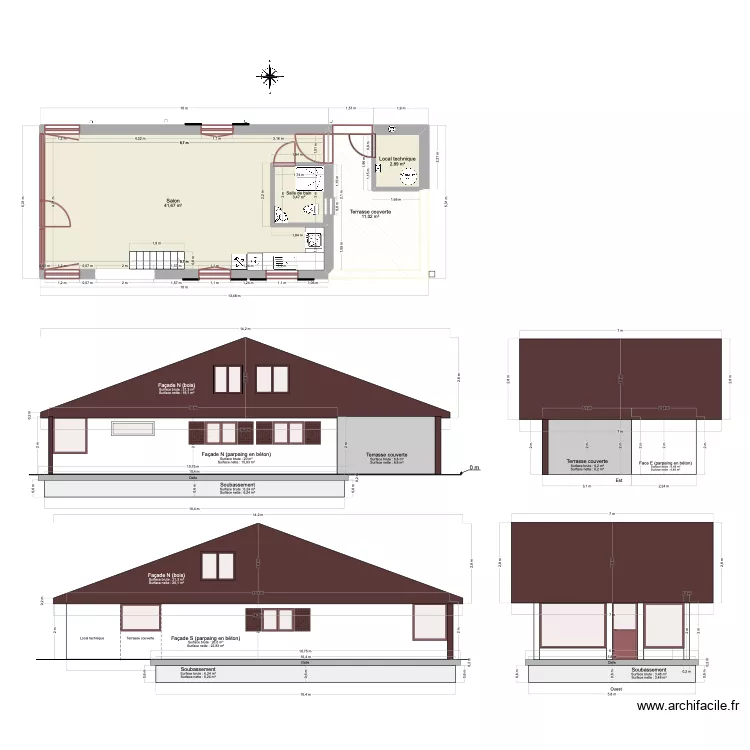 Chalet Projet réno. Plan de 6 et 105 m² Chalet Projet réno. Plan de 6 et 105 m²