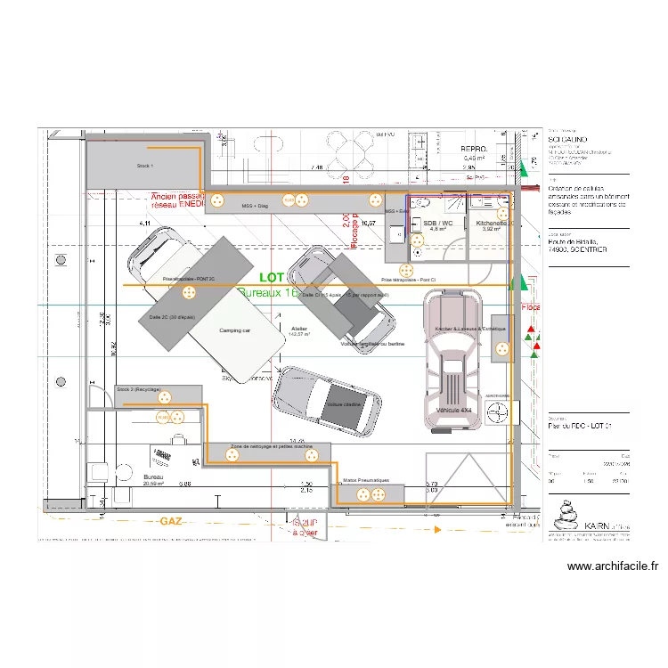 AUTOTECH2. Plan de 4  et 172 m²