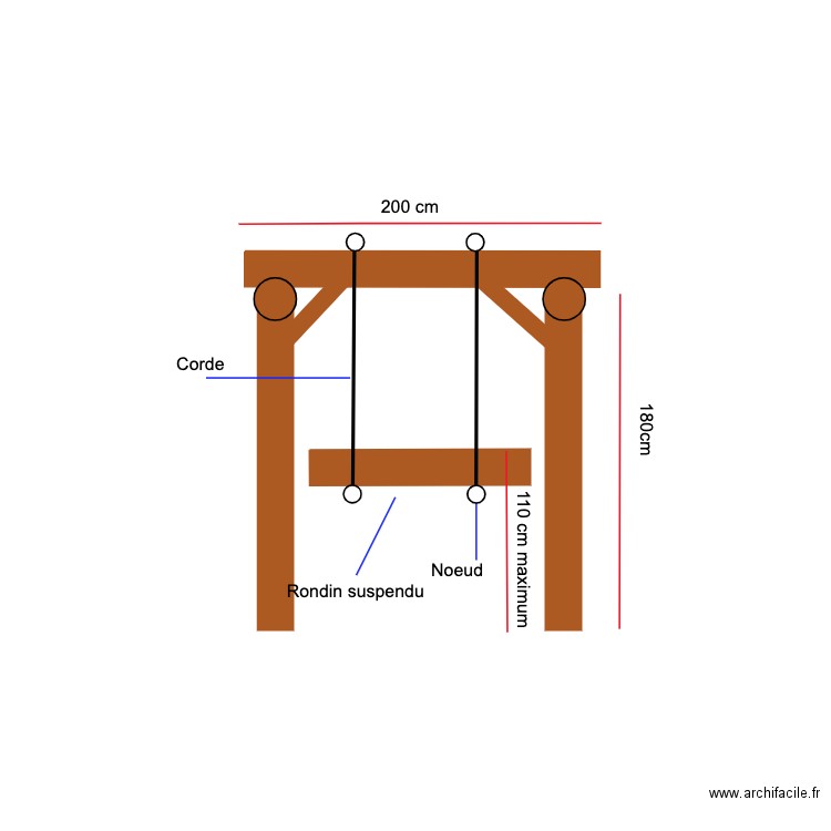 Obstacle rondins/pneus. Plan de 0 pièce et 0 m2