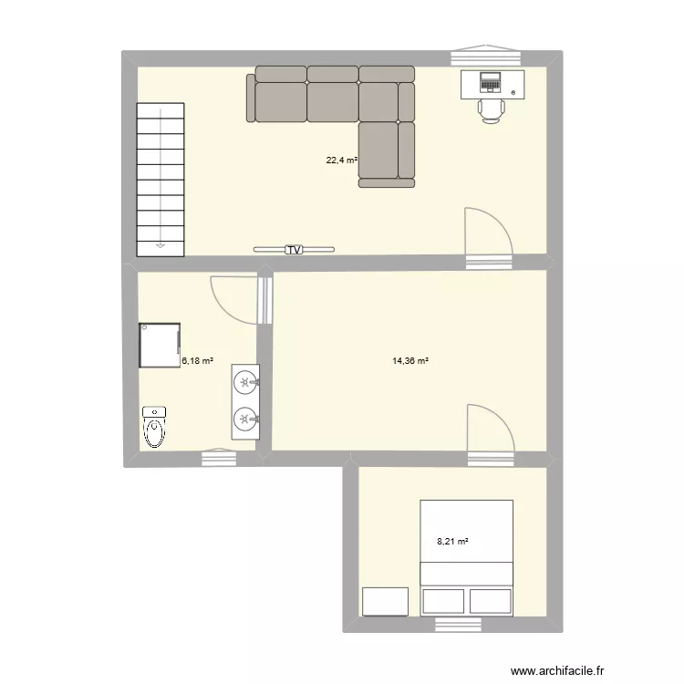 sous sol. Plan de 4 et 51 m² sous sol. Plan de 4 et 51 m²
