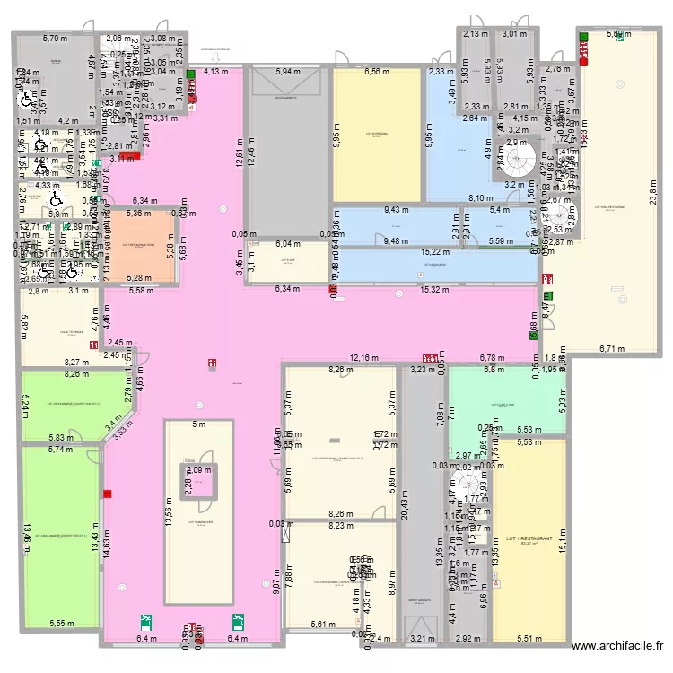halle senequier APRES TRAVAUX2. Plan de 48 Pièces et 1842 m² halle senequier APRES TRAVAUX2. Plan de 48 Pièces et 1842 m²